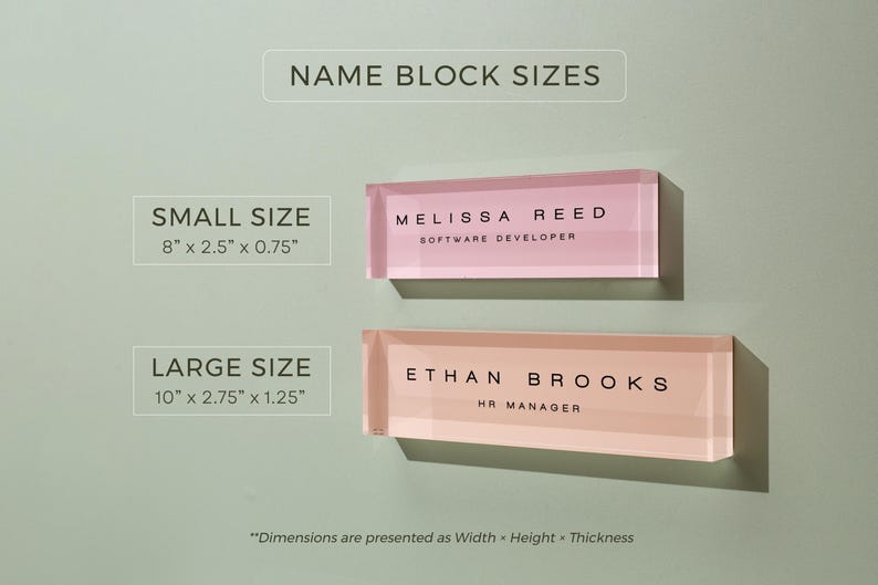 Pastel Acrylic Wall Name Block (D3) - Personalized Office Room Sign ...