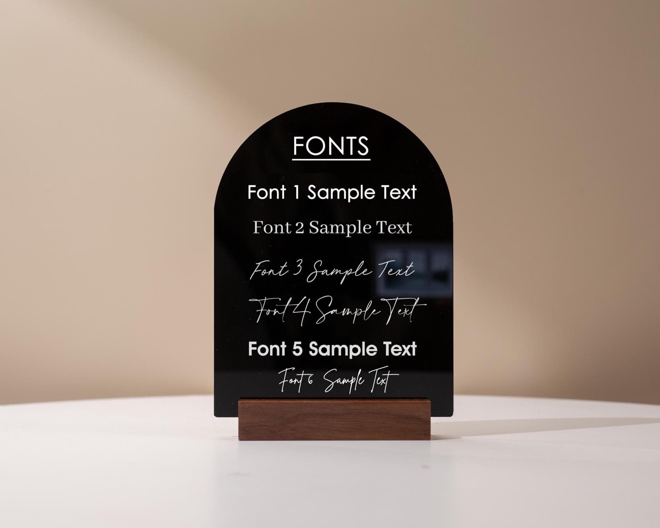 Custom Arch Signs Custom Arch Sign W/ Acrylic Stand - Personalized Text Design Table Top ...