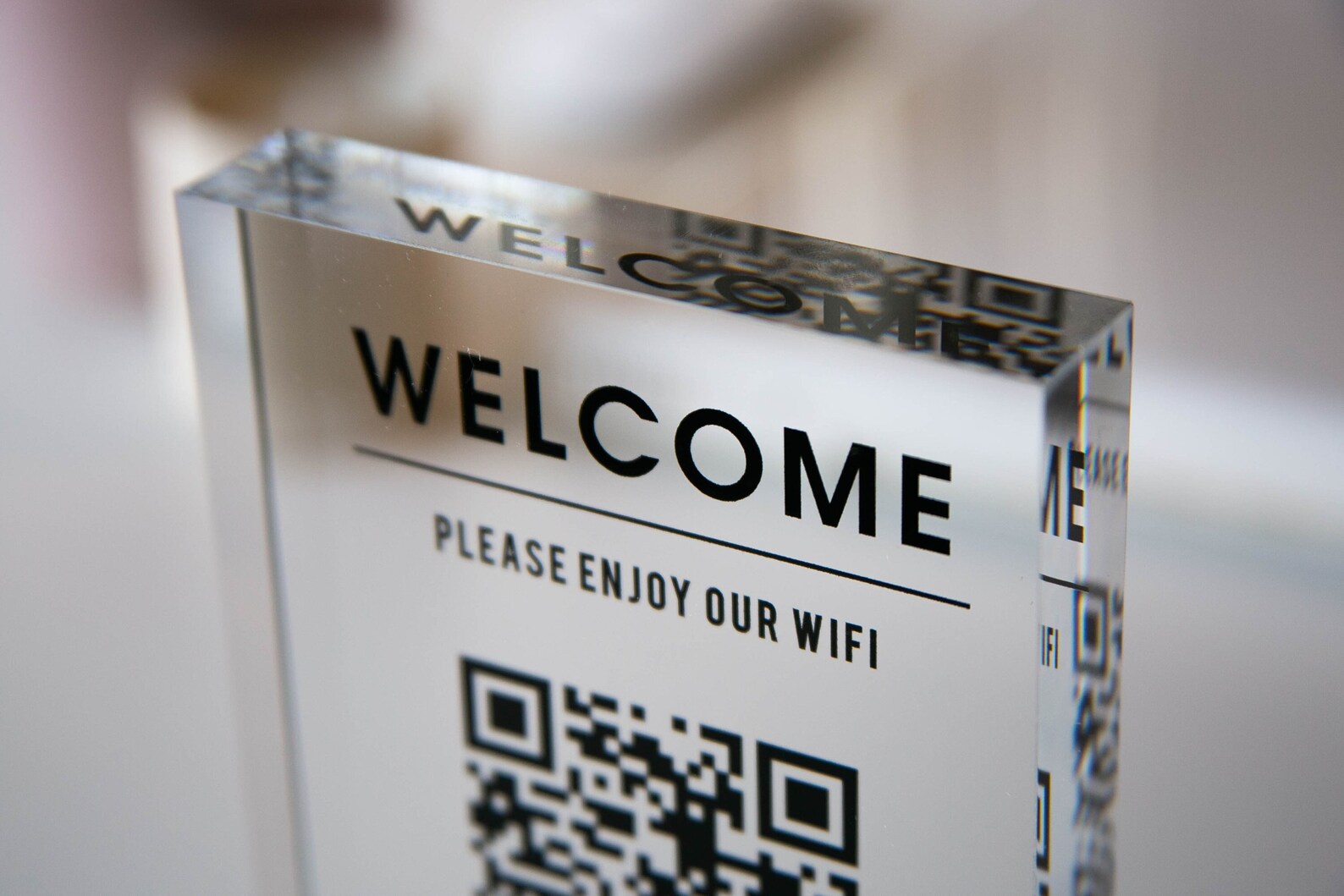 Personalized Acrylic QR Code Wifi Sign design 4 Custom Welcome Internet ...