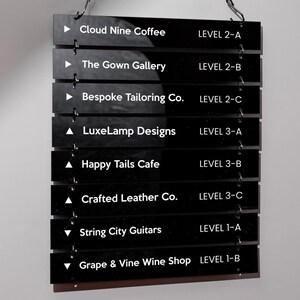 Interchangable Hanging Directory Sign - Customizable Office Wall Door ...