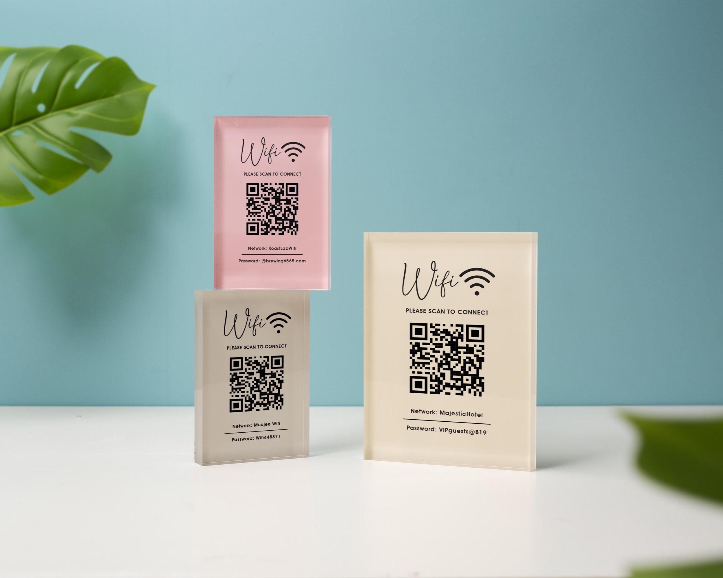 QR Code Wifi Pastel Acrylic Sign (W1) - Custom Network Internet ...