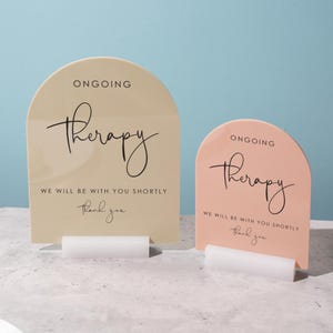 Arch Acrylic Sign w/ Base (D11) - In Session Meeting Display, Custom Signage for Business Clinic Office Retail Shops Trade Craft Show