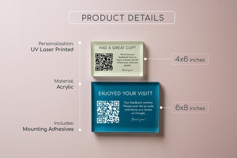 Pastel Acrylic QR Code Text Sign (D3) - Custom Signage Office Business ...