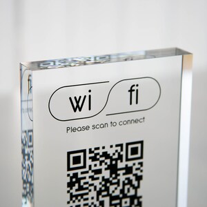 Personalized Acrylic QR Code Wifi Sign (design 3) - Custom Home Airbnb ...