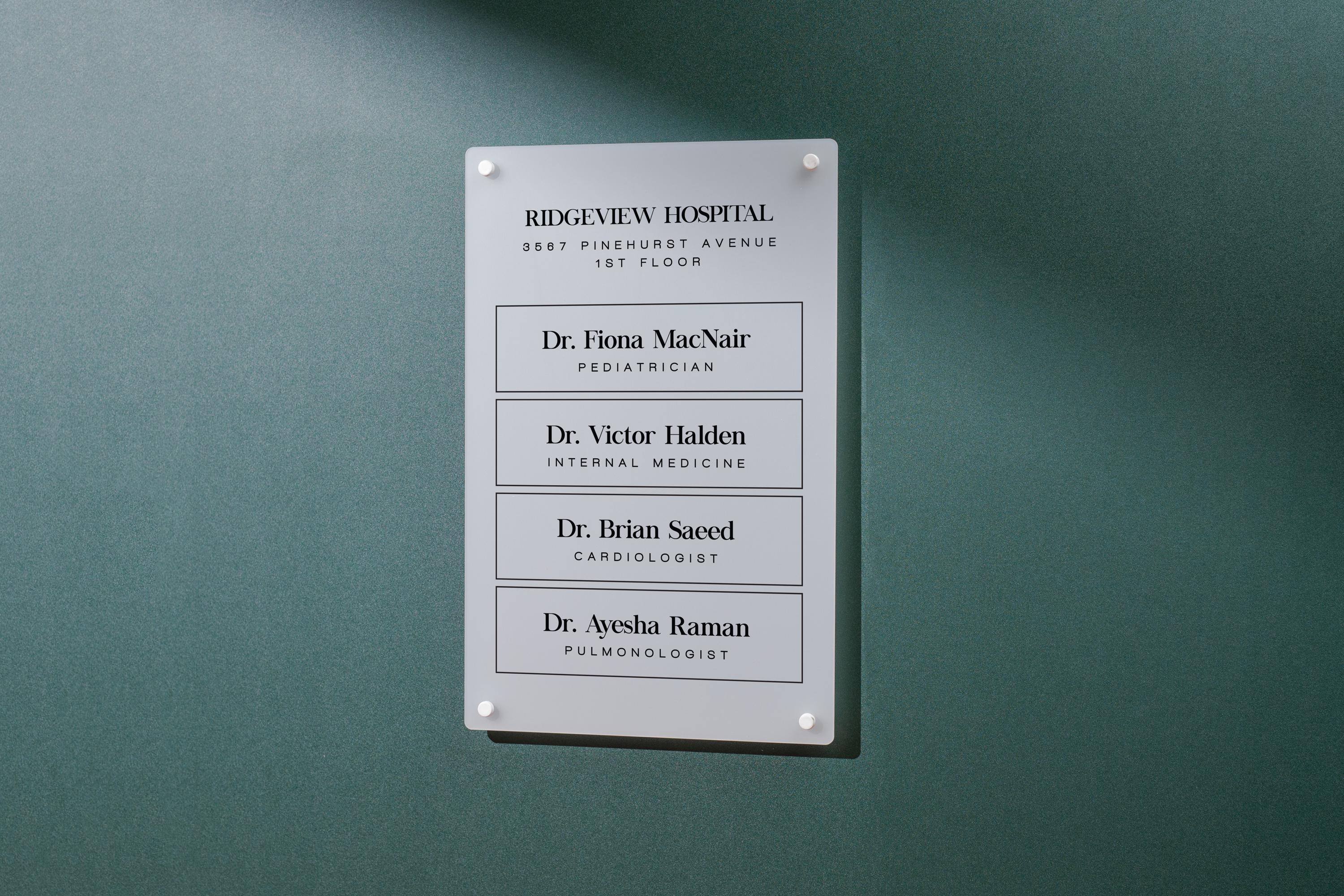 Wall Directory Examples Full Panel Wall Directory (standard) - Customizable Large Office Wall ...