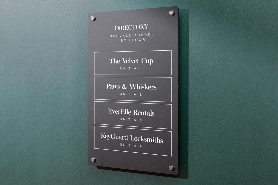 Full Panel Wall Directory (standard) - Customizable Large Office Wall ...