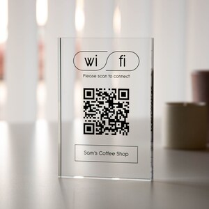 Personalized Acrylic QR Code Wifi Sign (design 3) - Custom Home Airbnb ...