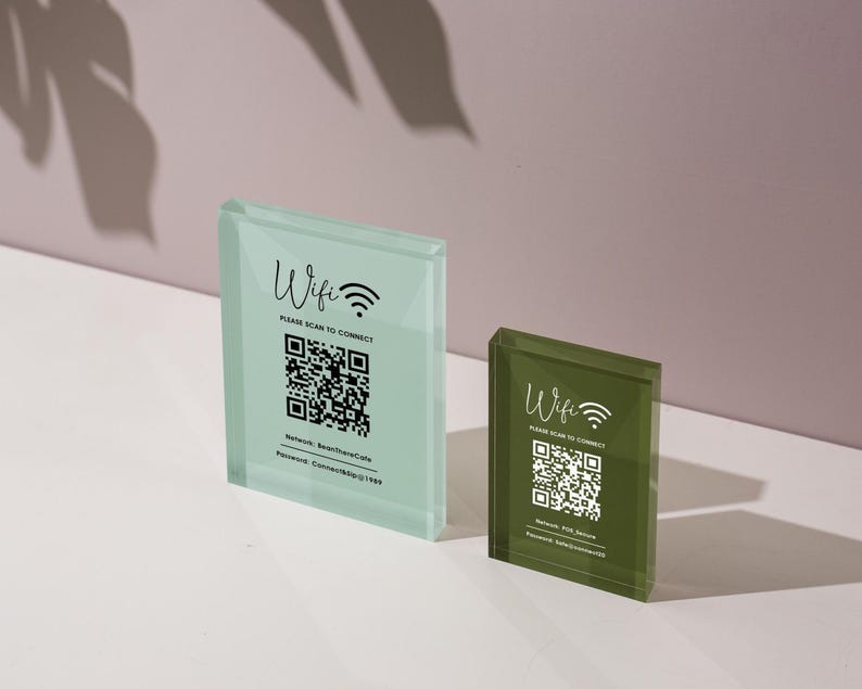 QR Code Wifi Pastel Acrylic Sign (W1) - Custom Network Internet ...