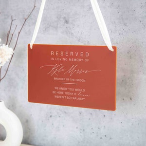 Reserved Hanging Acrylic Sign With Ribbon - Black or Frosted 11.5x7 ...