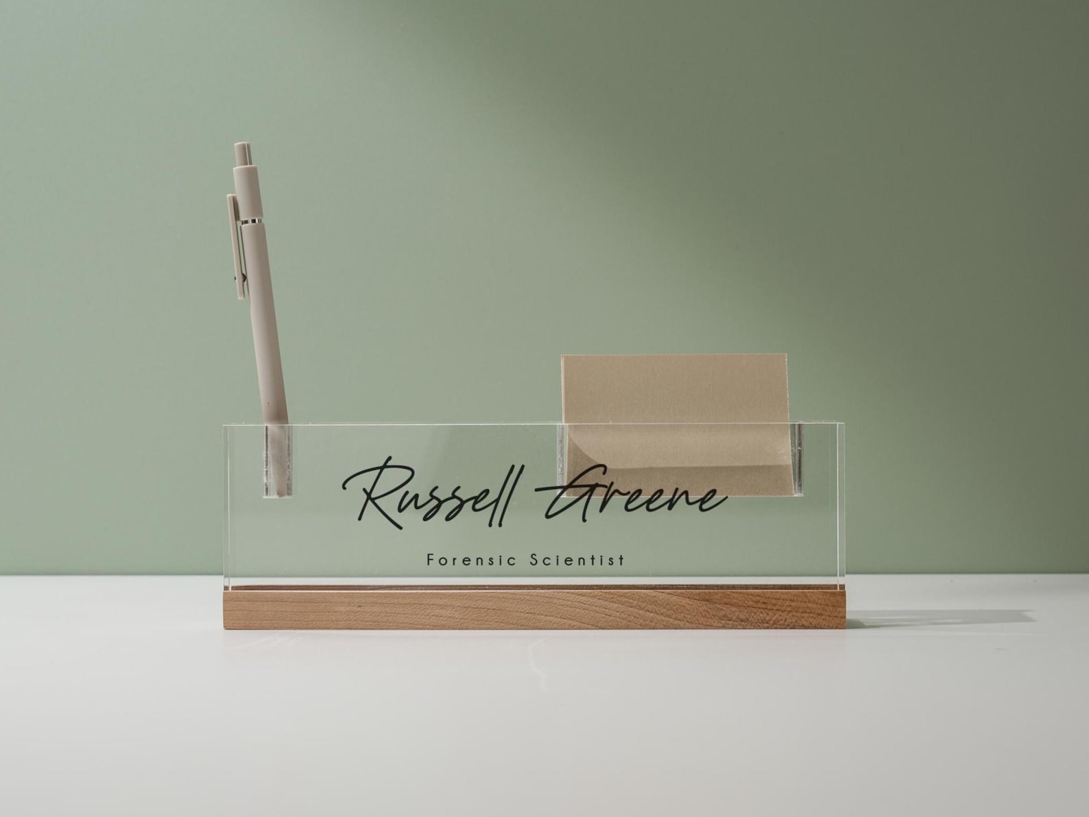 Personalized Acrylic Name Block W/ Slots (D5) - Custom Job Title Plaque ...
