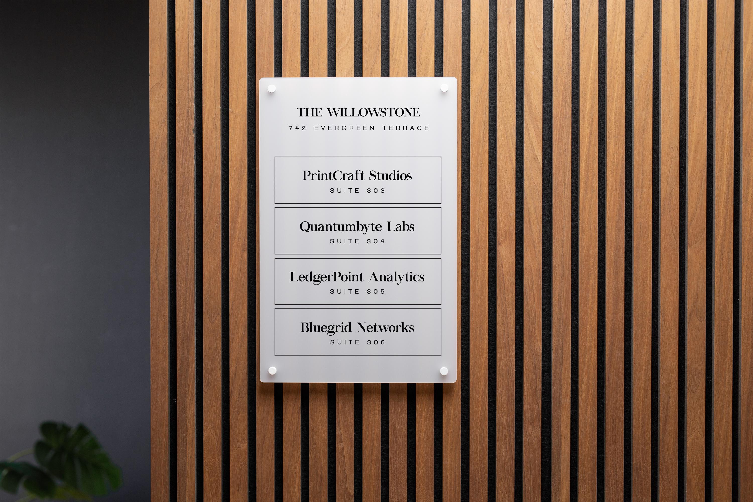 Wall Directory Examples Full Panel Wall Directory (standard) - Customizable Large Office Wall ...