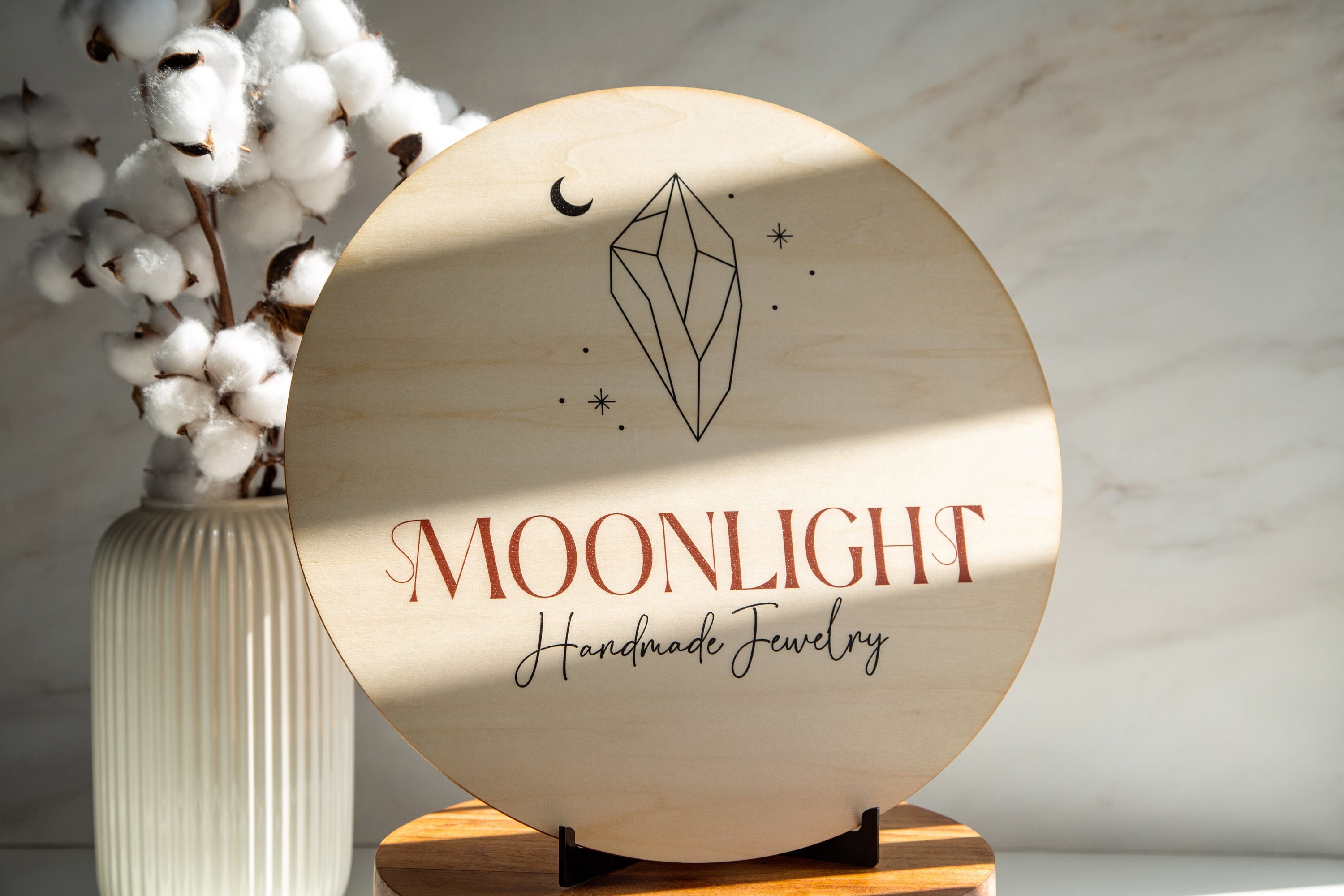 Custom Round Wooden Sign Small Business Booth Your Actual - Etsy
