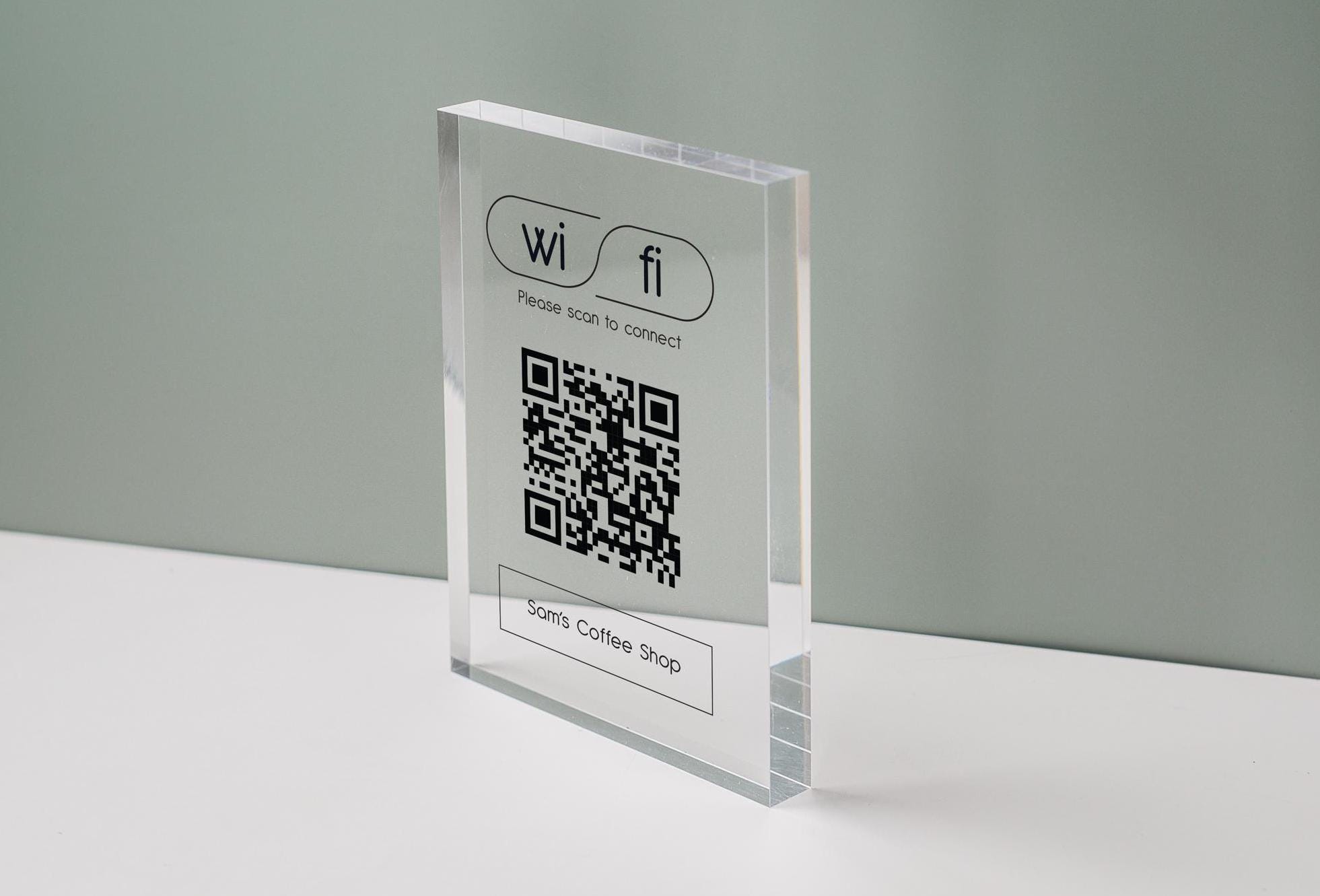 Personalized Acrylic QR Code Wifi Sign (design 3) - Custom Home Airbnb ...