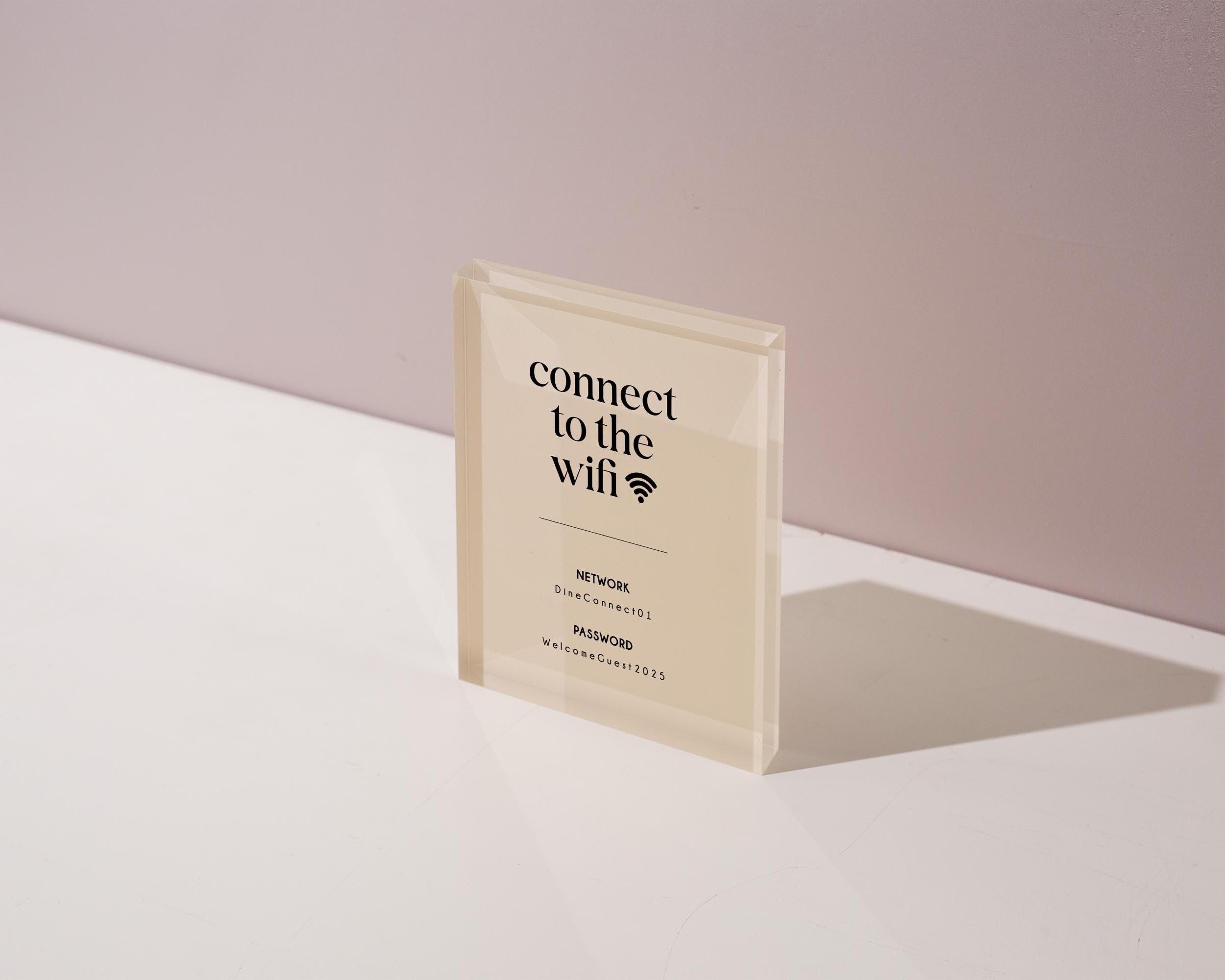 Wifi Pastel Acrylic Sign (W6) - Custom Network Internet Password Table ...