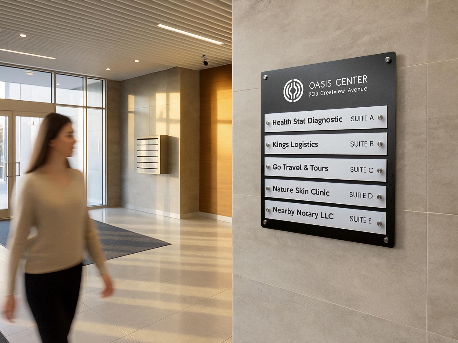 Wall Directory (wide) - Customizable Large Office Wall Door Building ...