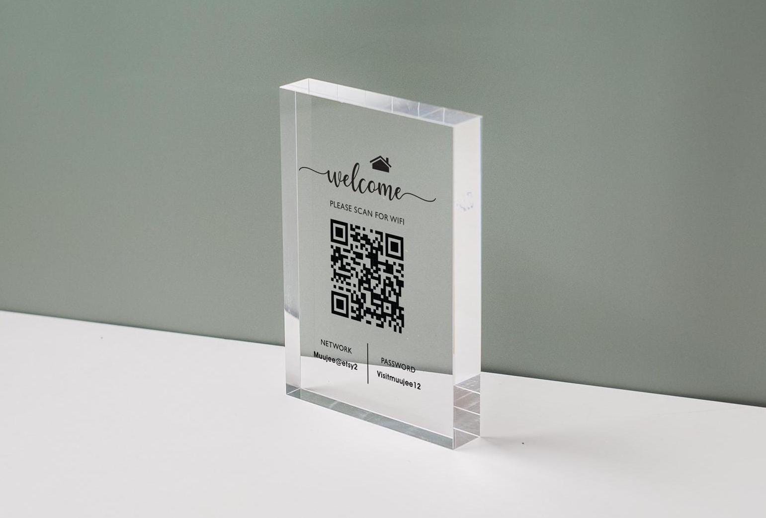Personalized Acrylic QR Code Wifi Sign (design 2) - Custom Internet ...