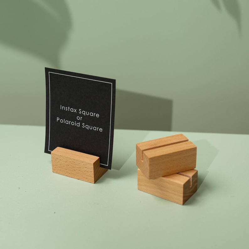 Photo Standee Small Mini Wooden Stand - Small Wood Walnut or Maple Holder for Paper ...