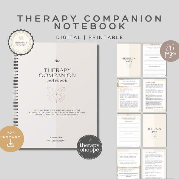 Therapy Companion Notebook | Mental Health | Healing Journal | Guided Journal | Therapy Tools | Inner Critic | Therapy Worksheets |