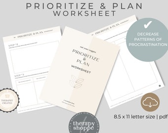 Prioritize and Plan Guide | Daily Matrix Planning | Work Day Schedule | Digital Task List | Decision Matrix | Brain Dump | ADHD To Do