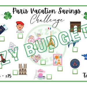 Paris Vacation Savings Challenge|Savings Challenge -Digital Download