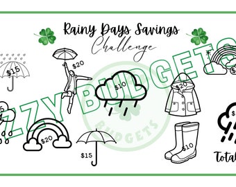 Rainy Days Savings Challenge|Savings Challenge - Digital Download