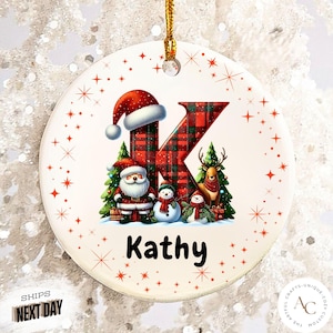 2024 Family Ornament, Letter Name Ornament, Custom Initial Ornament, Personalized Ornament Name, Family Christmas Ornament, Christmas gift