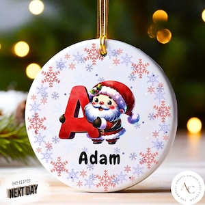 Letter Name Ornament, Personalized Ornament Name, Custom Initial Ornament, 2024 Family Ornament, Family Christmas Ornament, Christmas gift