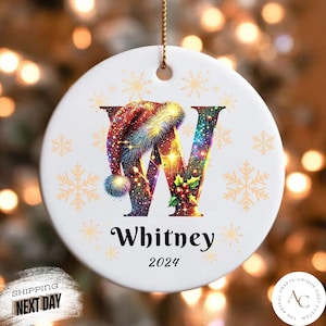 2025 Family Ornament, Family Christmas Ornament, Personalized Ornament Name, Letter Name Ornament, Custom Initial Ornament,  Christmas gift
