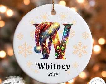 2025 Family Ornament, Family Christmas Ornament, Personalized Ornament Name, Letter Name Ornament, Custom Initial Ornament,  Christmas gift