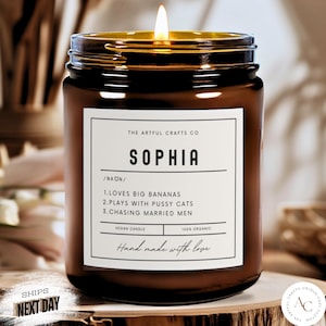 Vela con definición de nombre personalizada, regalo de cumpleaños divertido personalizado, vela con texto personalizado, regalo personalizado para amigos, vela con nombre personalizada, regalo con significado del nombre