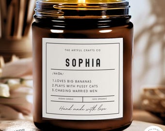 Custom Name definition candle, custom funny birthday gift, custom text candle custom friends gift personalized name candle name meaning gift
