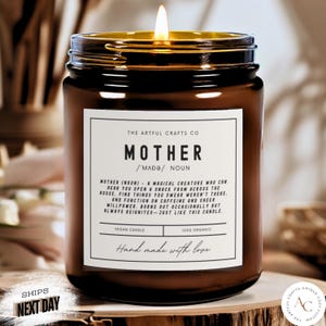 Custom Mother Candle Funny Mother Candle, Personalized Mom definition Candle Mothers Day Gift, Gift for Mum, Sarcastic Gift for Mummy