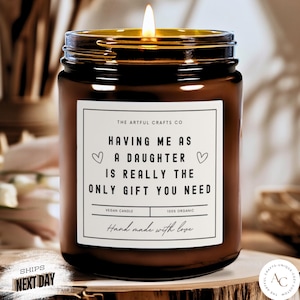 Cadeaus voor moeder van dochter, moeder cadeau, moeder verjaardagscadeau voor moeder, kerstcadeaus voor moeder met mij als dochter kaars grappige moedercadeaus