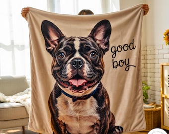 Benutzerdefinierte Hundedecke Benutzerdefinierte Haustierdecke Hundeporträt-Decke Personalisierte Hundedecken Katzenbilddecke Haustierfotohundevater Geschenk Haustierliebhaber