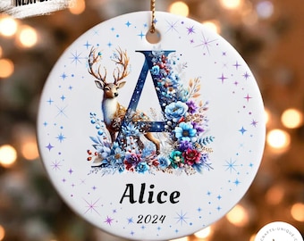 Letter Name Ornament, 2025 Family Ornament, Custom Initial Ornament, Personalized Ornament Name, Family Christmas Ornament, Christmas gift