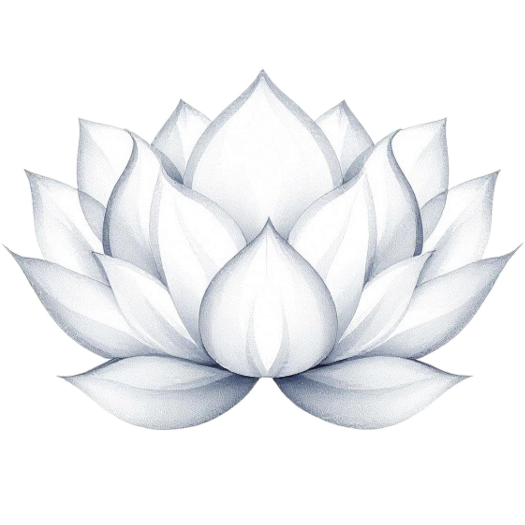 白い蓮の花のポートレート水彩画 SVG / PNG / JPG クリップアート