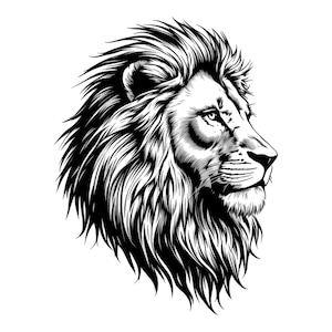Lion Head Portrait SVG/PNG/JPG Clipart - usage commercial gratuit