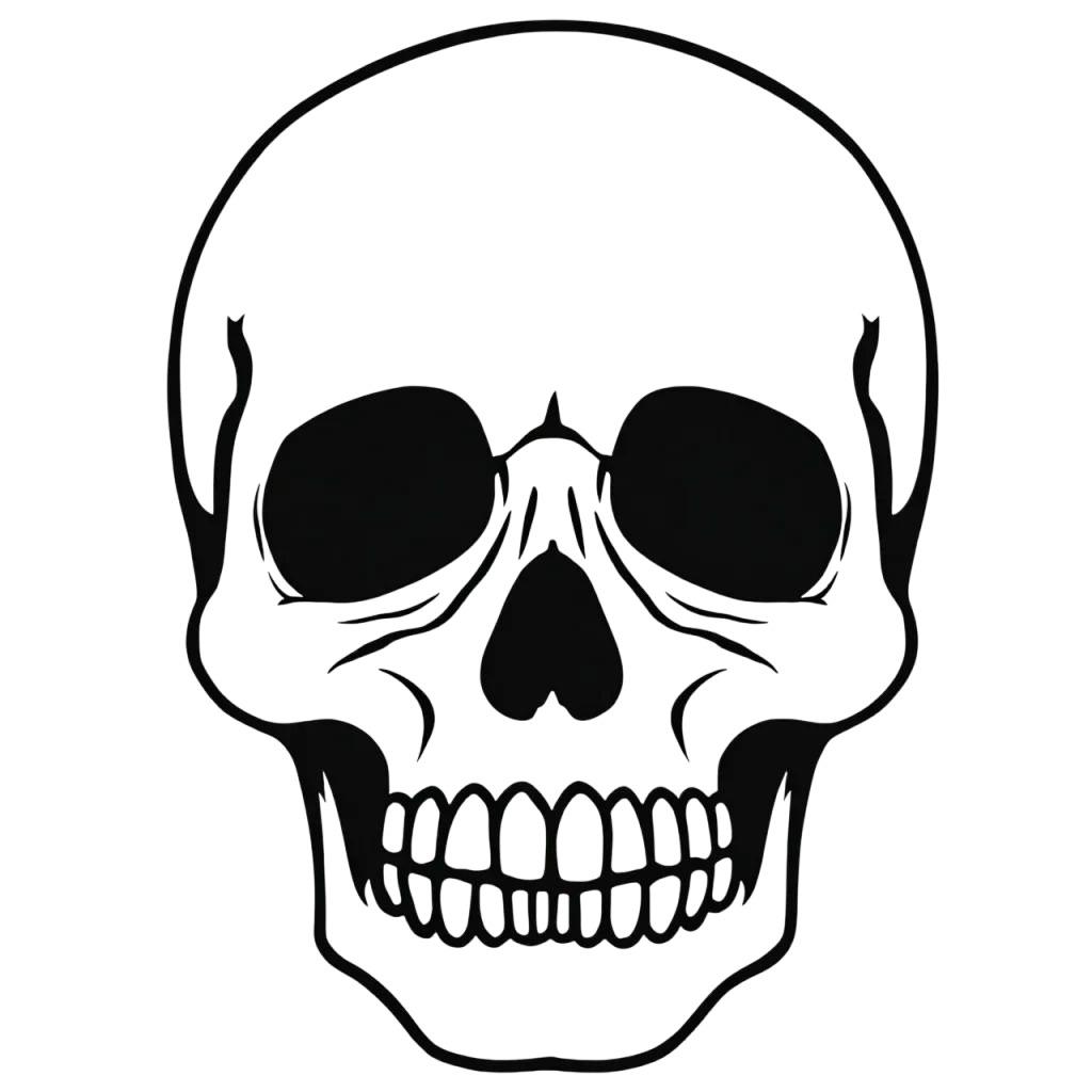 Human Skull SVG / PNG Clipart - Free Commercial Use, image size:1024x1024