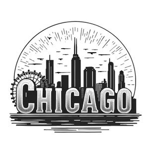 Chicago Skyline SVG / PNG Clipart - Free Commercial Use