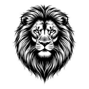 Lion Face Portrait SVG/PNG/JPG Clipart - usage commercial gratuit