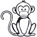 Cute Monkey Simple Line Art Kids SVG / PNG / JPG Clipart - Free ...