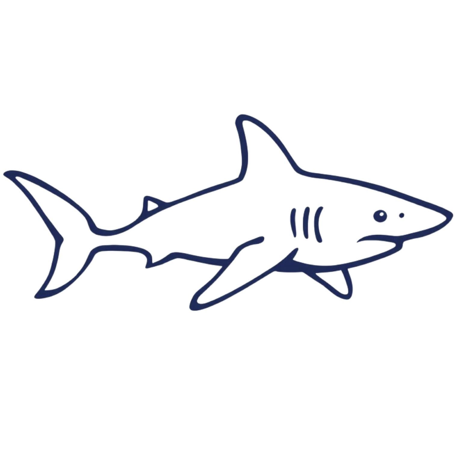 Shark Simple Line Art Kids SVG / PNG / JPG Clipart - Free Commercial Use