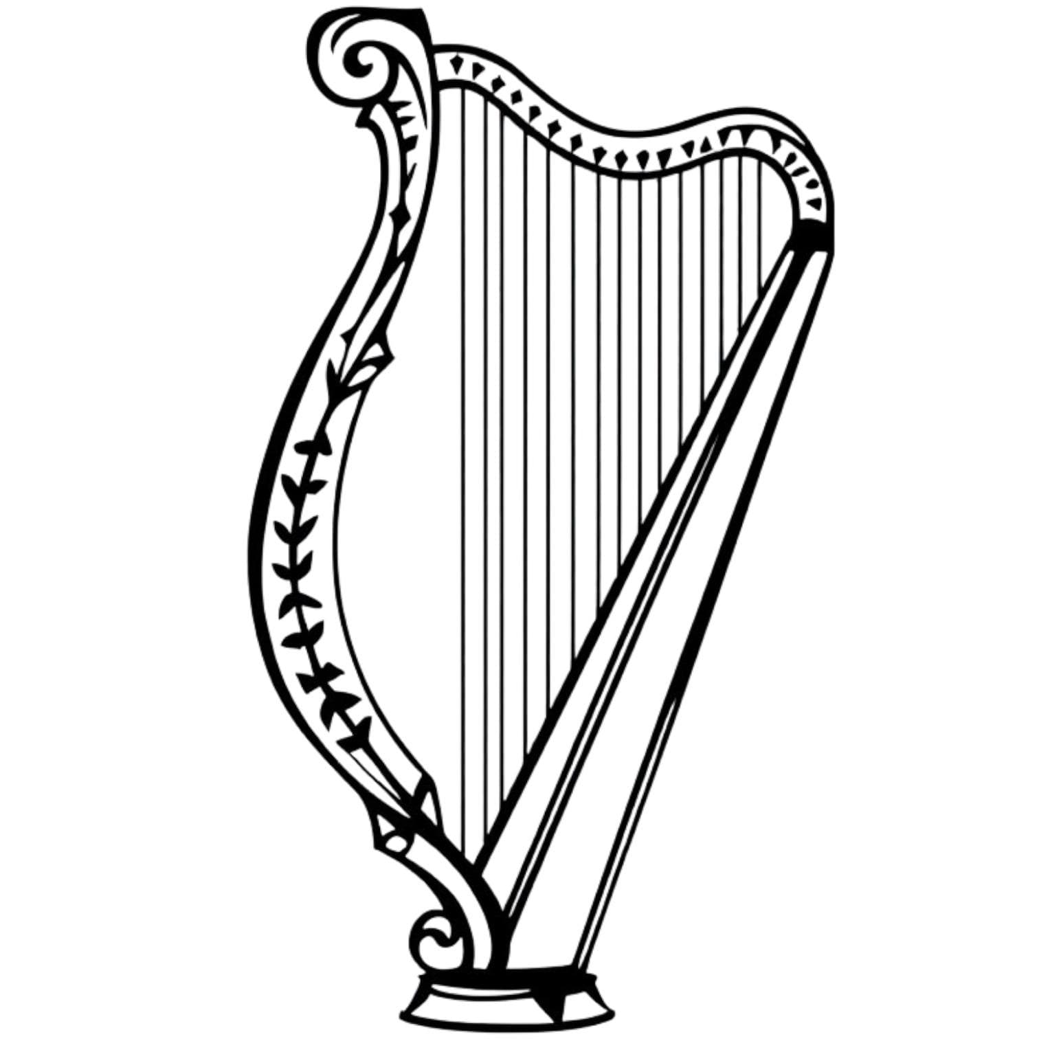 Harp Music Instrument Simple Art SVG / PNG / JPG Clipart - Free