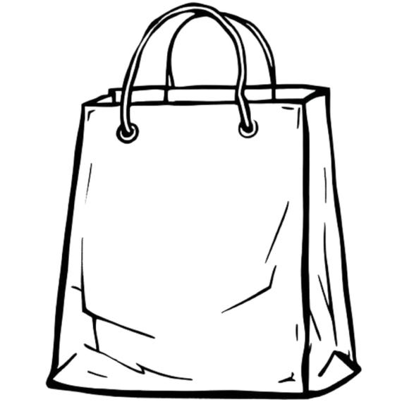 Shopping Bag Simple Art Logo SVG PNG JPG Clipart Free