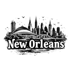 New Orleans NoLA mit City Skyline SVG / PNG / JPG Clipart - Freie kommerzielle Nutzung
