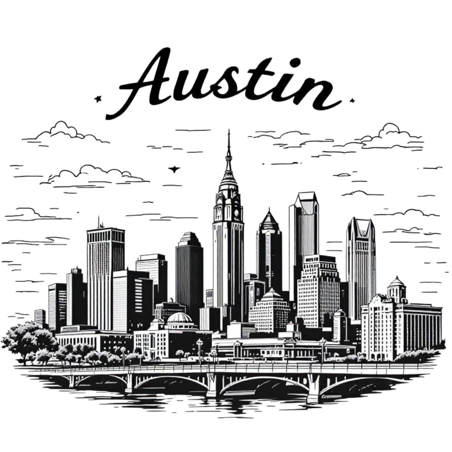 Austin Vector Files Austin Texas With City Skyline SVG / PNG / JPG Clipart - Free ...