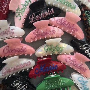 Personalized Hair Claw,Hair Clips, Hair Barrettes,Diamont Hair Claw, Hair accessories,Custom name Hair clips,Hair Claw, Princess's gift image 1