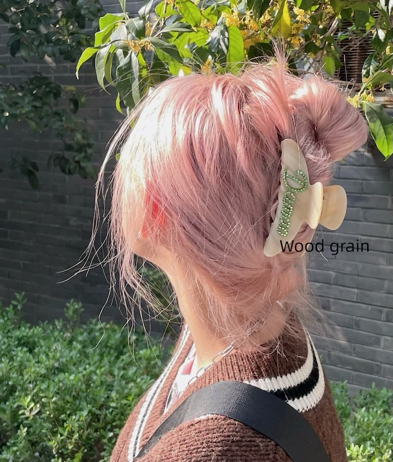 Garra de pelo personalizada, Clips de pelo, Barrettes de pelo, Garra de pelo Diamond, Accesorios para el cabello, Clips de pelo de nombre personalizado, Garra de pelo, Regalo de la princesa wood grain