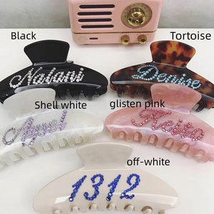 Personalized Hair Claw,Hair Clips, Hair Barrettes,Diamont Hair Claw, Hair accessories,Custom name Hair clips,Hair Claw, Princess's gift image 5