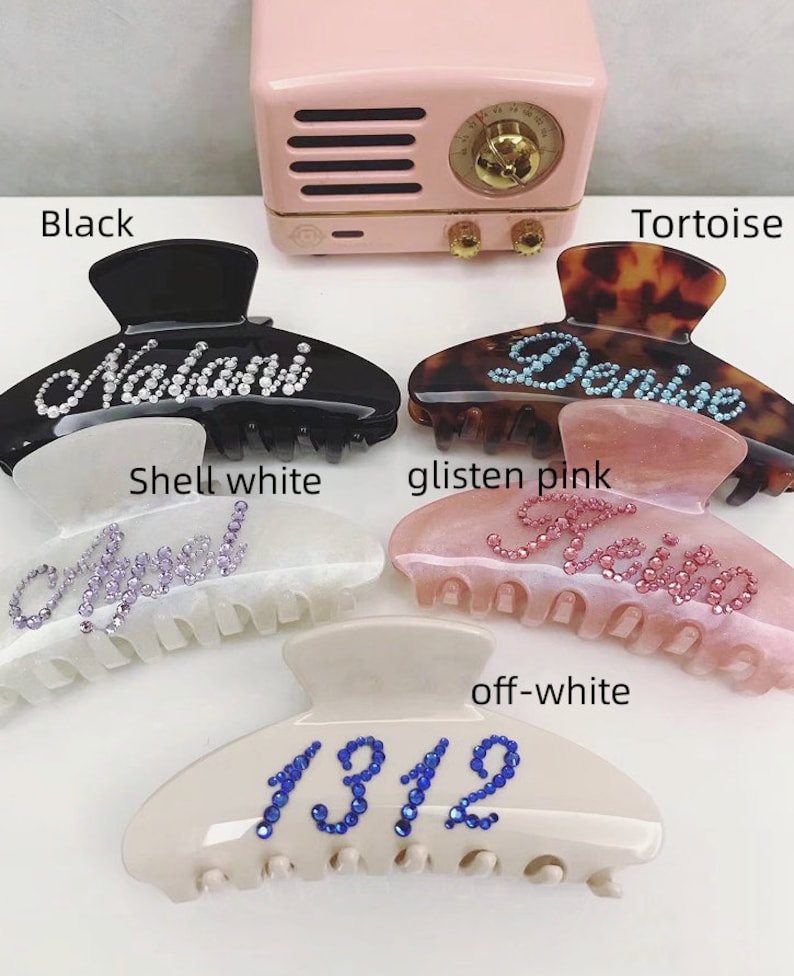 Personalized Hair Claw,Hair Clips, Hair Barrettes,Diamont Hair Claw, Hair accessories,Custom name Hair clips,Hair Claw, Princess's gift image 5